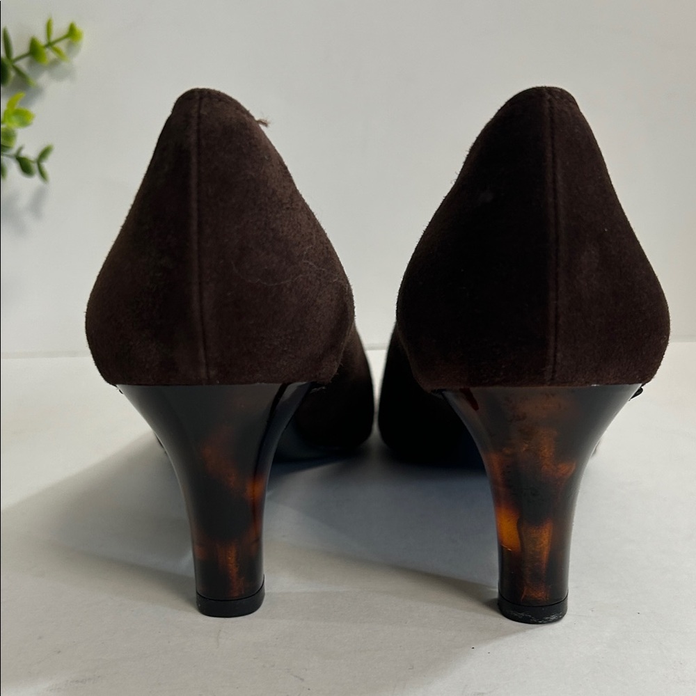 Salvatore Ferragamo Shoes Brown Espresso Suede Calf Sabrina Pump - Picture 6 of 16